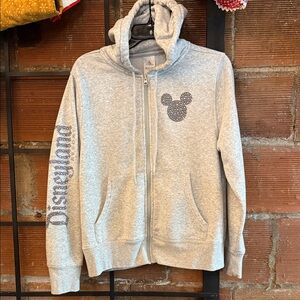 Disney Heather Gray Hoodie with Mickey Icon